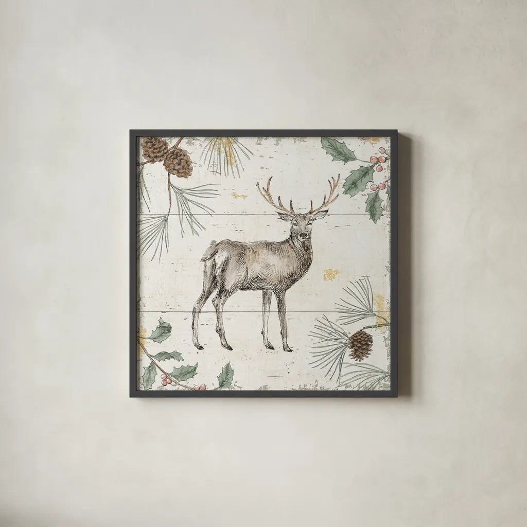 Wild and Beautiful X Holiday by Daphne Brissonnet. Shown in a sleek black glass frame for a contemporary gallery look. Available as an archival giclee rolled canvas, fine art paper, or poster print. SKU 72273a.