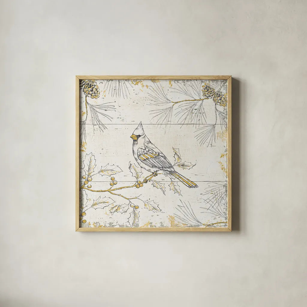 Wild and Beautiful XI Gold by Daphne Brissonnet. Shown in a natural wood glass frame for a timeless modern aesthetic. Available as an archival giclee rolled canvas, fine art paper, or poster print. SKU 38471a.