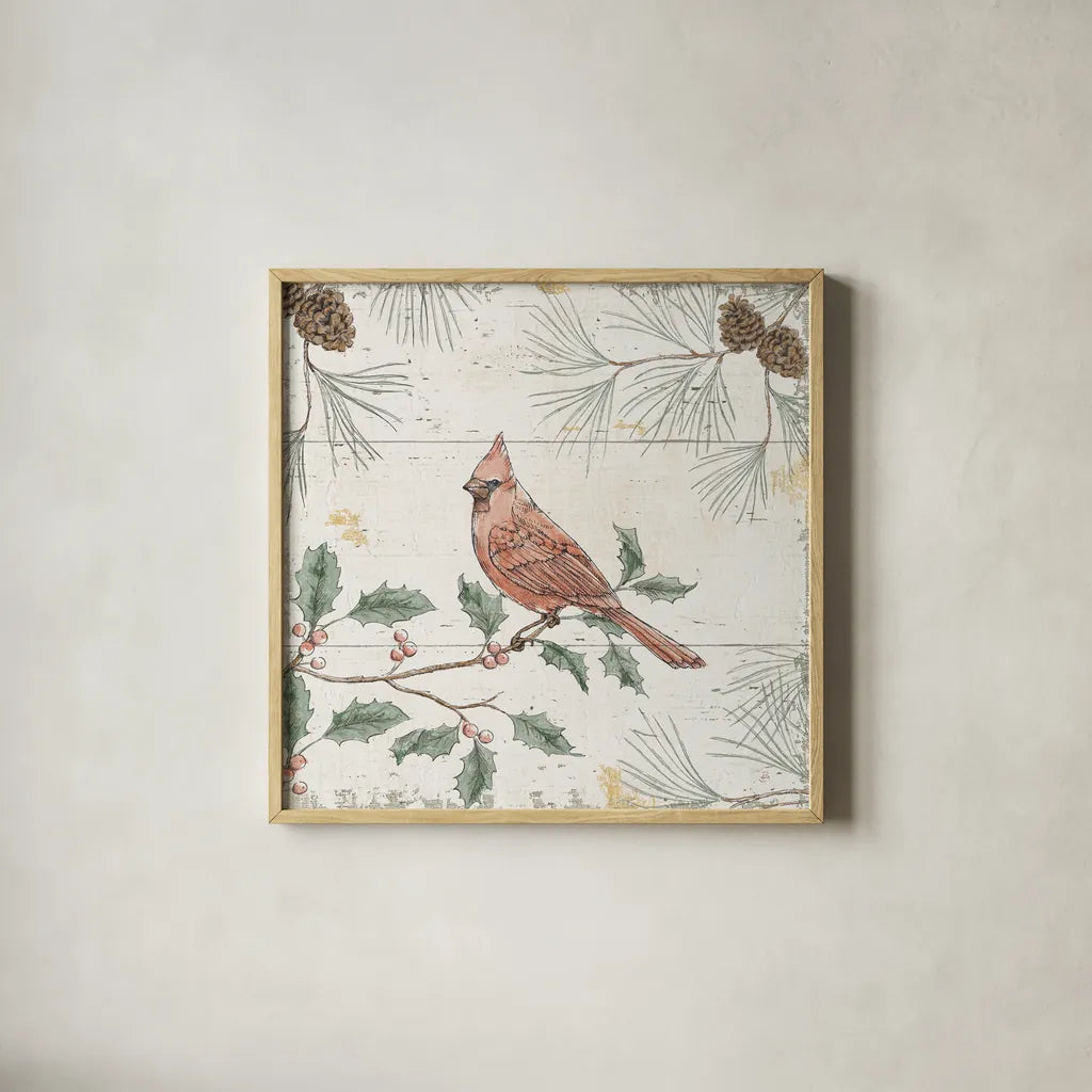 Wild and Beautiful XI Holiday by Daphne Brissonnet. Shown in a natural wood glass frame for a timeless modern aesthetic. Available as an archival giclee rolled canvas, fine art paper, or poster print. SKU 72274a.