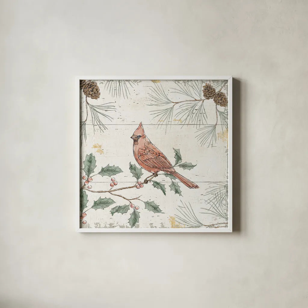 Wild and Beautiful XI Holiday by Daphne Brissonnet. Shown in a crisp white glass frame for a clean and minimalist style. Available as an archival giclee rolled canvas, fine art paper, or poster print. SKU 72274a.