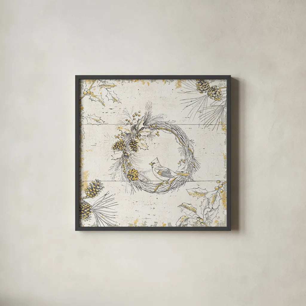Wild and Beautiful XII Gold by Daphne Brissonnet. Shown in a sleek black glass frame for a contemporary gallery look. Available as an archival giclee rolled canvas, fine art paper, or poster print. SKU 38472a.