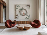 Wild and Beautiful XII Green by Daphne Brissonnet. Shown as extra-large giant wall art in a modern living room. Available as an archival giclee rolled canvas, fine art paper, or poster print. SKU 64930a.
