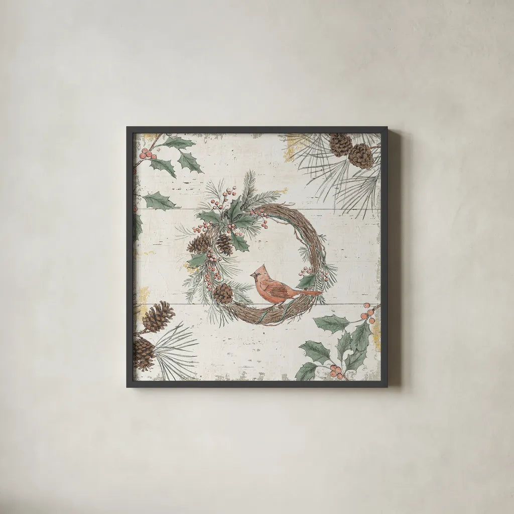 Wild and Beautiful XII Holiday by Daphne Brissonnet. Shown in a sleek black glass frame for a contemporary gallery look. Available as an archival giclee rolled canvas, fine art paper, or poster print. SKU 72268a.