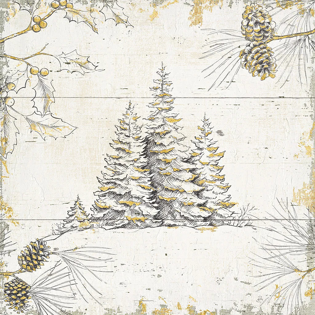 Wild and Beautiful XIII Gold by Daphne Brissonnet. SKU 38473a. Archival Giclee Fine art print for wall decor.