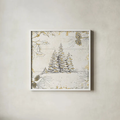 Wild and Beautiful XIII Gold by Daphne Brissonnet. Shown in a crisp white glass frame for a clean and minimalist style. Available as an archival giclee rolled canvas, fine art paper, or poster print. SKU 38473a.