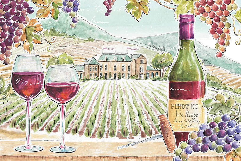 Wine Country I by Daphne Brissonnet. SKU 42146i. Archival Giclee Fine art print for wall decor.