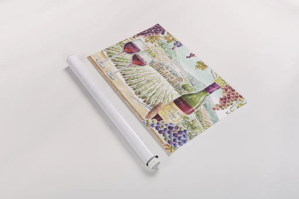 Wine Country I by Daphne Brissonnet. shown as a rolled paper print. Available as archival giclee rolled canvas, fine art paper, or poster print. SKU 42146i.