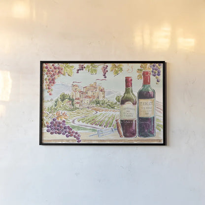 Wine Country II by Daphne Brissonnet. shown as a paper print in a black flame. Available as a archival giclee rolled canvas, fine art paper, or poster print. SKU 42147i.