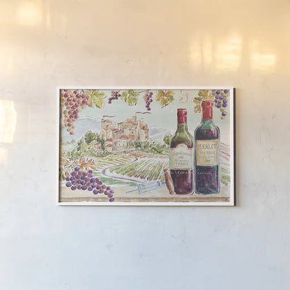 Wine Country II by Daphne Brissonnet. shown as a paper print in a white frame. Available as a archival giclee rolled canvas, fine art paper, or poster print. SKU 42147i.