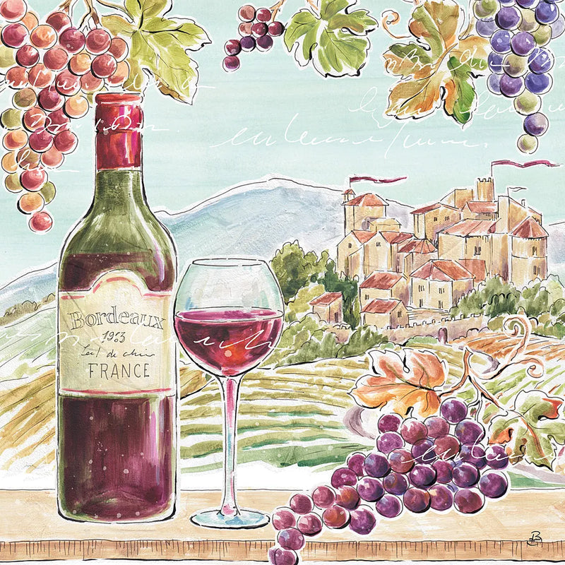 Wine Country III by Daphne Brissonnet. SKU 42148a. Archival Giclee Fine art print for wall decor.