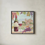 Wine Country III by Daphne Brissonnet. Shown in a sleek black glass frame for a contemporary gallery look. Available as an archival giclee rolled canvas, fine art paper, or poster print. SKU 42148a.