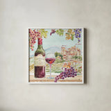 Wine Country III by Daphne Brissonnet. Shown in a crisp white glass frame for a clean and minimalist style. Available as an archival giclee rolled canvas, fine art paper, or poster print. SKU 42148a.