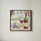 Wine Country IV by Daphne Brissonnet. Shown in a sleek black glass frame for a contemporary gallery look. Available as an archival giclee rolled canvas, fine art paper, or poster print. SKU 42149a.