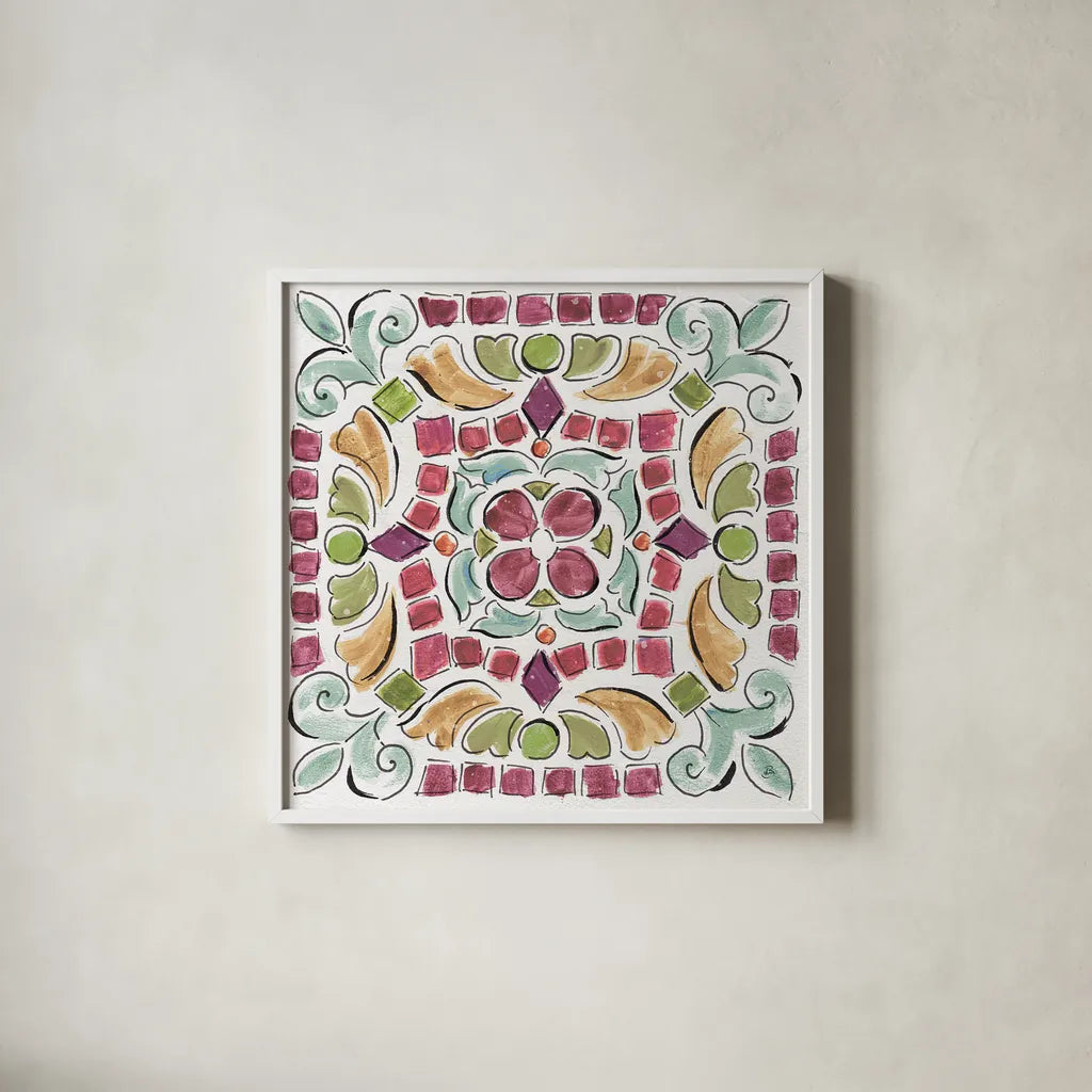 Wine Country X by Daphne Brissonnet. Shown in a crisp white glass frame for a clean and minimalist style. Available as an archival giclee rolled canvas, fine art paper, or poster print. SKU 42155a.