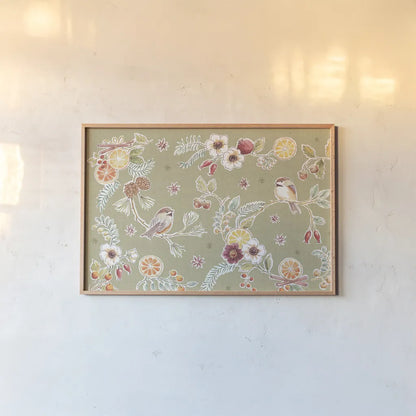 Winter Spice I Color by Daphne Brissonnet. shown as a paper print in a natural frame. Available as a archival giclee rolled canvas, fine art paper, or poster print. SKU 68270i.