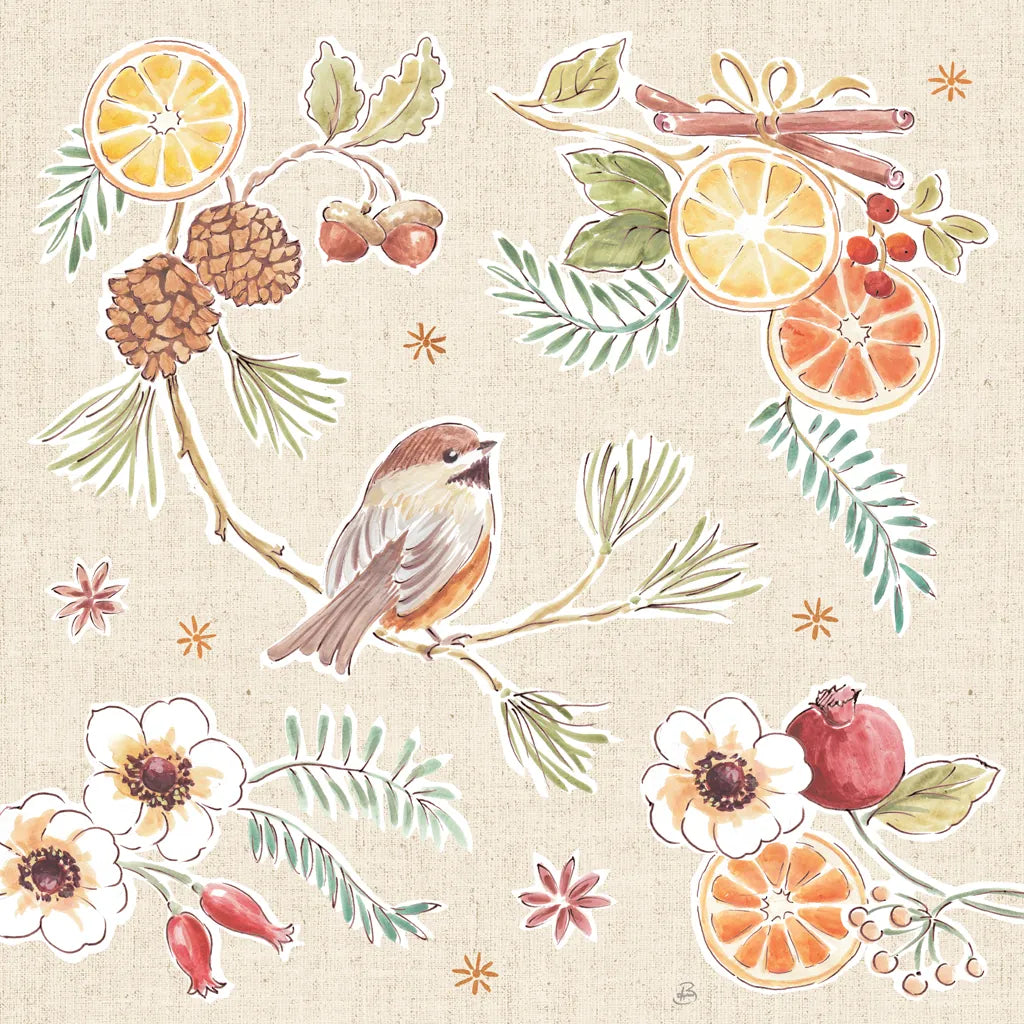 Winter Spice III by Daphne Brissonnet. SKU 68265a. Archival Giclee Fine art print for wall decor.