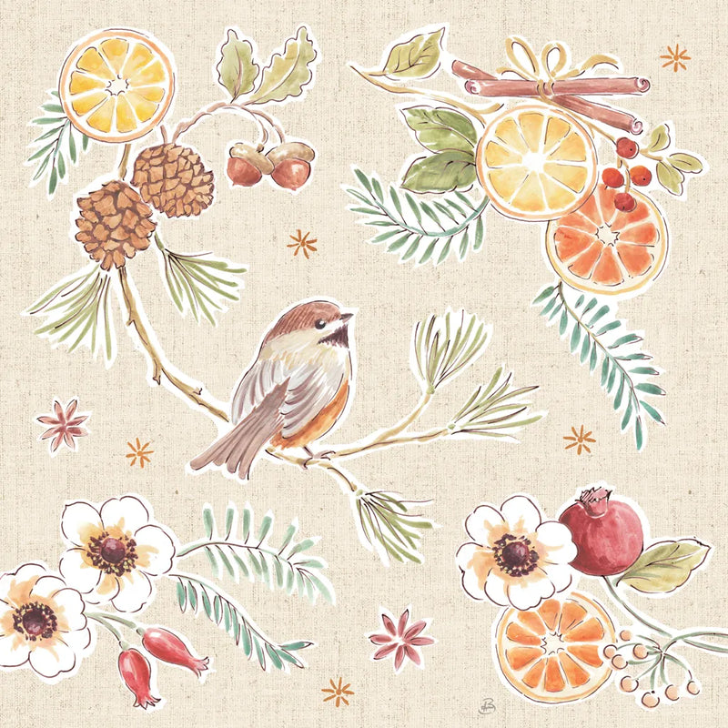 Winter Spice III by Daphne Brissonnet. SKU 68265a. Archival Giclee Fine art print for wall decor.