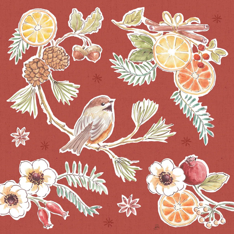 Winter Spice III Color by Daphne Brissonnet. SKU 68272a. Archival Giclee Fine art print for wall decor.