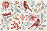 Woodcut Christmas II Color by Daphne Brissonnet. SKU 69693i. Archival Giclee Fine art print for wall decor.