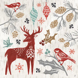 Woodcut Christmas III Color by Daphne Brissonnet. SKU 69694a. Archival Giclee Fine art print for wall decor.