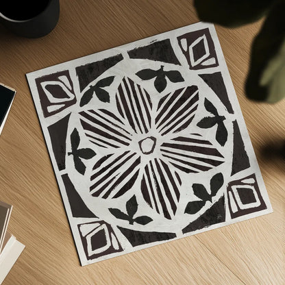 Woodcut Christmas IX by Daphne Brissonnet. Shown as a detailed flat fine art print, highlighting archival giclee quality. Available as an archival giclee rolled canvas, fine art paper, or poster print. SKU 69688a.