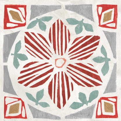 Woodcut Christmas IX Color by Daphne Brissonnet. SKU 69700a. Archival Giclee Fine art print for wall decor.