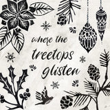 Woodcut Christmas VIII by Daphne Brissonnet. SKU 69687a. Archival Giclee Fine art print for wall decor.