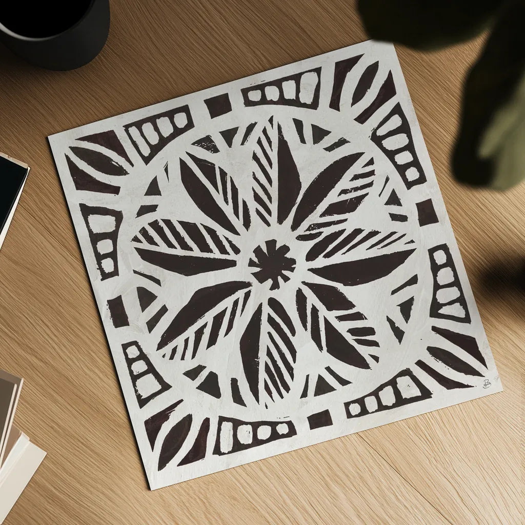 Woodcut Christmas XI by Daphne Brissonnet. Shown as a detailed flat fine art print, highlighting archival giclee quality. Available as an archival giclee rolled canvas, fine art paper, or poster print. SKU 69690a.