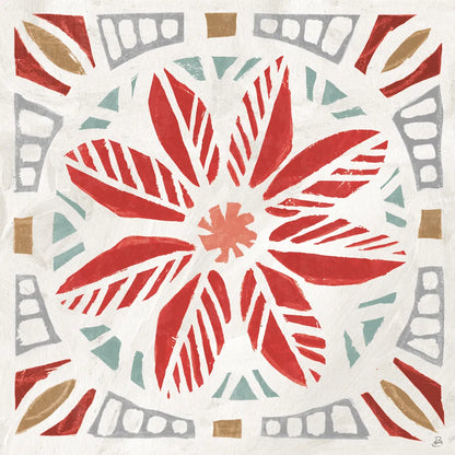 Woodcut Christmas XI Color by Daphne Brissonnet. SKU 69702a. Archival Giclee Fine art print for wall decor.