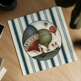America Balloons I by David Carter Brown. Shown as a detailed flat fine art print, highlighting archival giclee quality. Available as an archival giclee rolled canvas, fine art paper, or poster print. SKU 98923a.