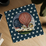 America Balloons III by David Carter Brown. Shown as a detailed flat fine art print, highlighting archival giclee quality. Available as an archival giclee rolled canvas, fine art paper, or poster print. SKU 98925a.