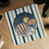 America Balloons IV by David Carter Brown. Shown as a detailed flat fine art print, highlighting archival giclee quality. Available as an archival giclee rolled canvas, fine art paper, or poster print. SKU 98926a.