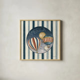 America Balloons IV by David Carter Brown. Shown in a natural wood glass frame for a timeless modern aesthetic. Available as an archival giclee rolled canvas, fine art paper, or poster print. SKU 98926a.