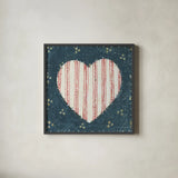 Americana Quilt I by David Carter Brown. Shown in a sleek black glass frame for a contemporary gallery look. Available as an archival giclee rolled canvas, fine art paper, or poster print. SKU 27872a.