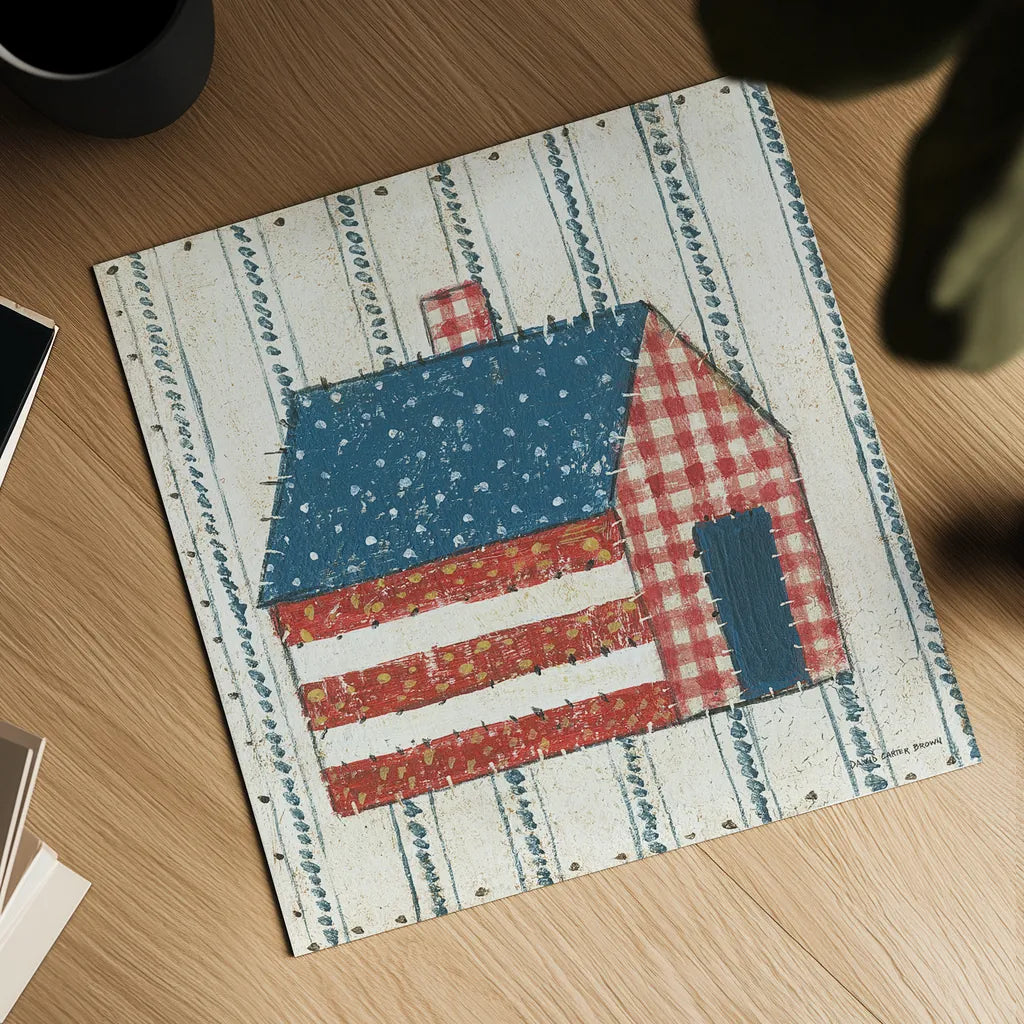 Americana Quilt III by David Carter Brown. Shown as a detailed flat fine art print, highlighting archival giclee quality. Available as an archival giclee rolled canvas, fine art paper, or poster print. SKU 27874a.