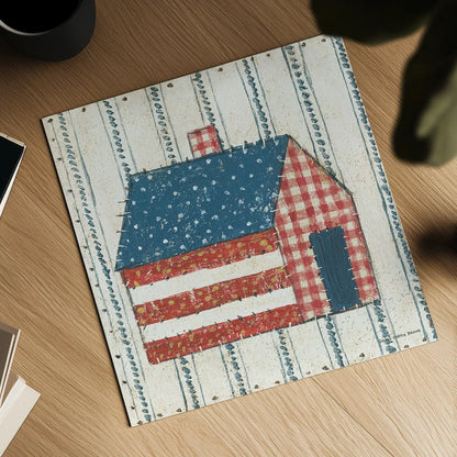 Americana Quilt III by David Carter Brown. Shown as a detailed flat fine art print, highlighting archival giclee quality. Available as an archival giclee rolled canvas, fine art paper, or poster print. SKU 27874a.