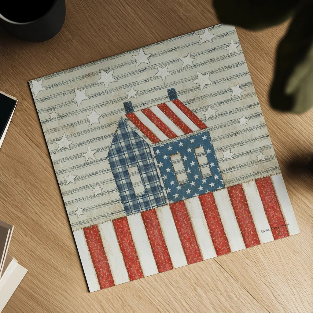 Americana Quilt V by David Carter Brown. Shown as a detailed flat fine art print, highlighting archival giclee quality. Available as an archival giclee rolled canvas, fine art paper, or poster print. SKU 27876a.