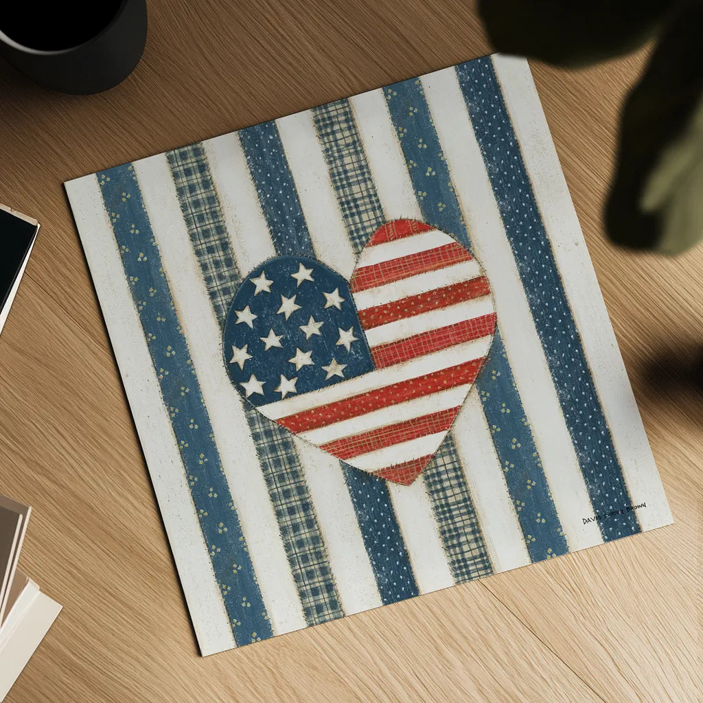Americana Quilt VI by David Carter Brown. Shown as a detailed flat fine art print, highlighting archival giclee quality. Available as an archival giclee rolled canvas, fine art paper, or poster print. SKU 27877a.