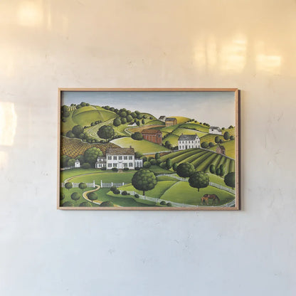 Apple Valley by David Carter Brown. shown as a paper print in a natural frame. Available as a archival giclee rolled canvas, fine art paper, or poster print. SKU 26452i.