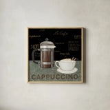 Cappuccino by David Carter Brown. Shown in a natural wood glass frame for a timeless modern aesthetic. Available as an archival giclee rolled canvas, fine art paper, or poster print. SKU 3260a.