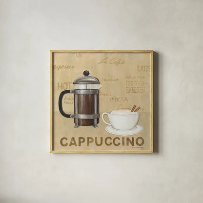 Cappuccino Cream by David Carter Brown. Shown in a natural wood glass frame for a timeless modern aesthetic. Available as an archival giclee rolled canvas, fine art paper, or poster print. SKU 37693a.