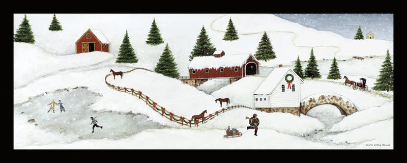 Christmas Valley Bridge Black Border by David Carter Brown