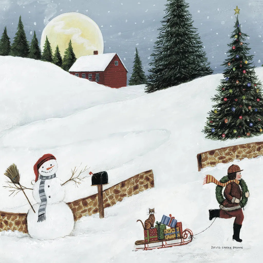 Christmas Valley Snowman Crop by David Carter Brown. SKU 8949a. Archival Giclee Fine art print for wall decor.