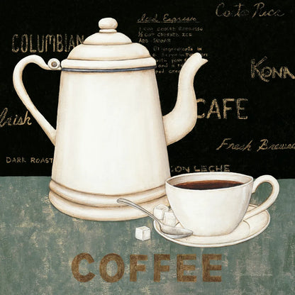 Coffee by David Carter Brown. SKU 3261a. Archival Giclee Fine art print for wall decor.