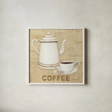 Coffee Cream by David Carter Brown. Shown in a crisp white glass frame for a clean and minimalist style. Available as an archival giclee rolled canvas, fine art paper, or poster print. SKU 37690a.