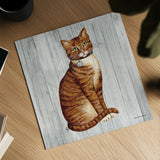 Country Kitty IV on Wood by David Carter Brown. Shown as a detailed flat fine art print, highlighting archival giclee quality. Available as an archival giclee rolled canvas, fine art paper, or poster print. SKU 26471a.