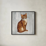 Country Kitty IV on Wood by David Carter Brown. Shown in a sleek black glass frame for a contemporary gallery look. Available as an archival giclee rolled canvas, fine art paper, or poster print. SKU 26471a.