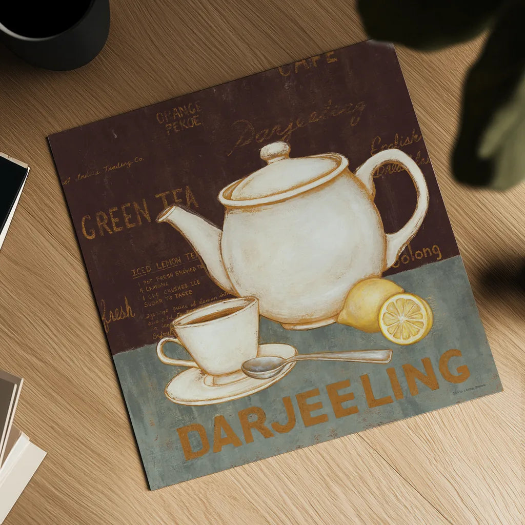 Darjeeling Tea Brown by David Carter Brown. Shown as a detailed flat fine art print, highlighting archival giclee quality. Available as an archival giclee rolled canvas, fine art paper, or poster print. SKU 37683a.