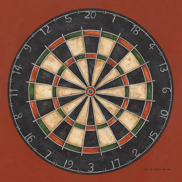 Dartboard by David Carter Brown. SKU 1258a. Archival Giclee Fine art print for wall decor.
