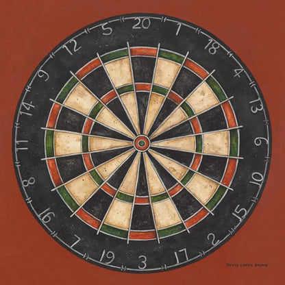 Dartboard by David Carter Brown. SKU 1258a. Archival Giclee Fine art print for wall decor.